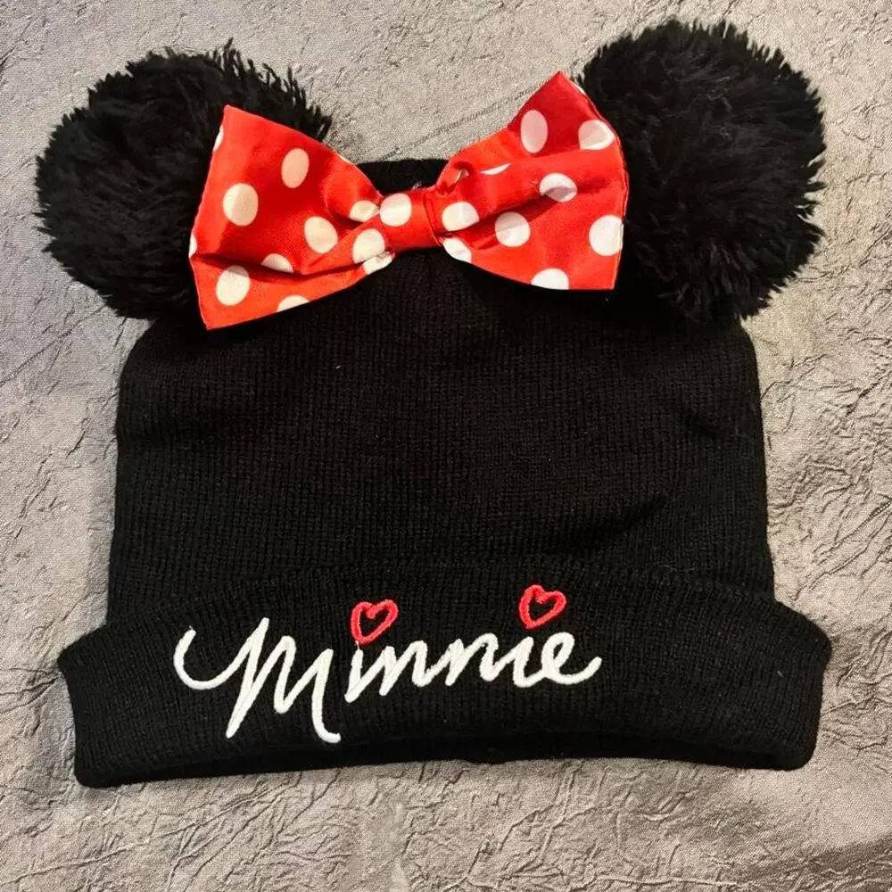 Black minnie mouse beanie